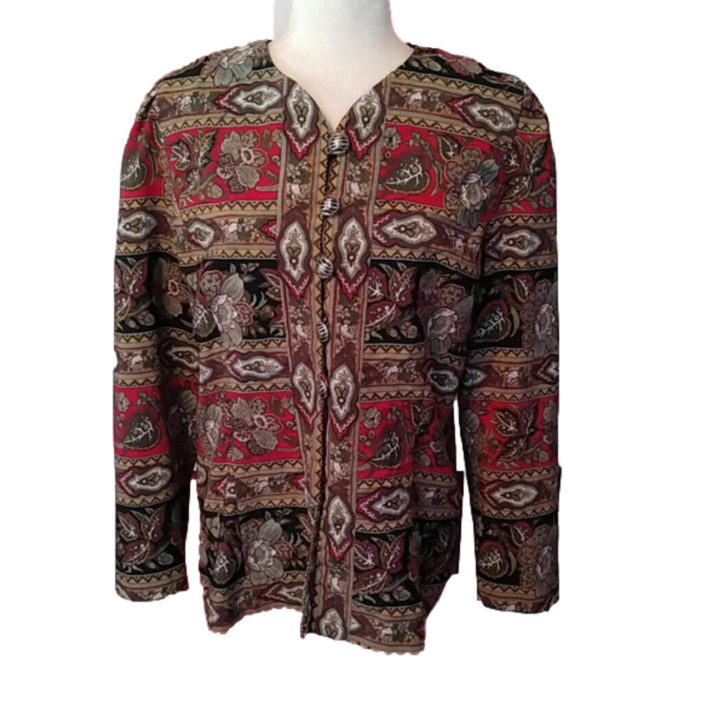 Vintage Lady Carol Button Floral Blouse